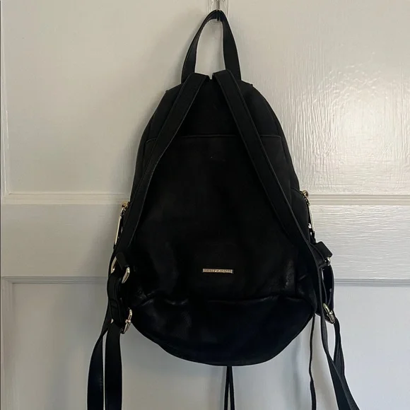 Rebecca Minkoff Julian backpack soft black suede leather and gold hardware - Picture 5 of 9